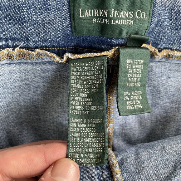 VTG Lauren Jeans LRL Denim Skirt Womens sz 18W Black Midi Aline Hong Kong READ - Picture 7 of 15